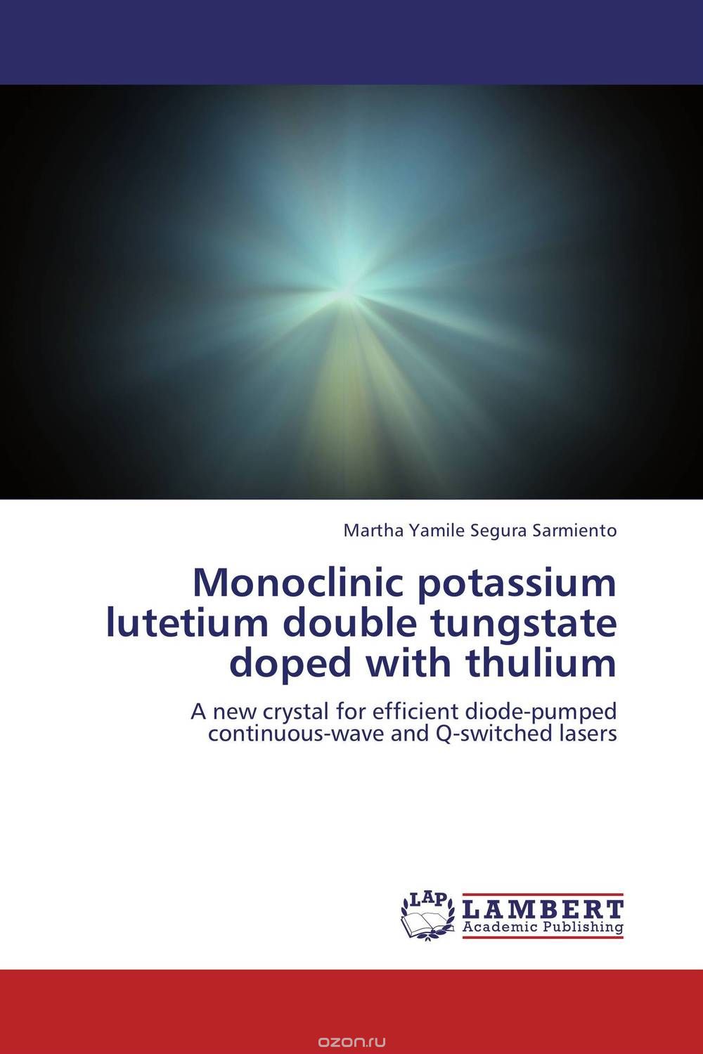 Monoclinic potassium lutetium double tungstate doped with thulium